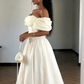 Ivory Off Shoulder A-Line Elegant Long Party Dress, D81