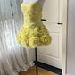 New Homecoming Dress Sweetheart Flower Pleated Back to School Outfits Party Dress  D6468
