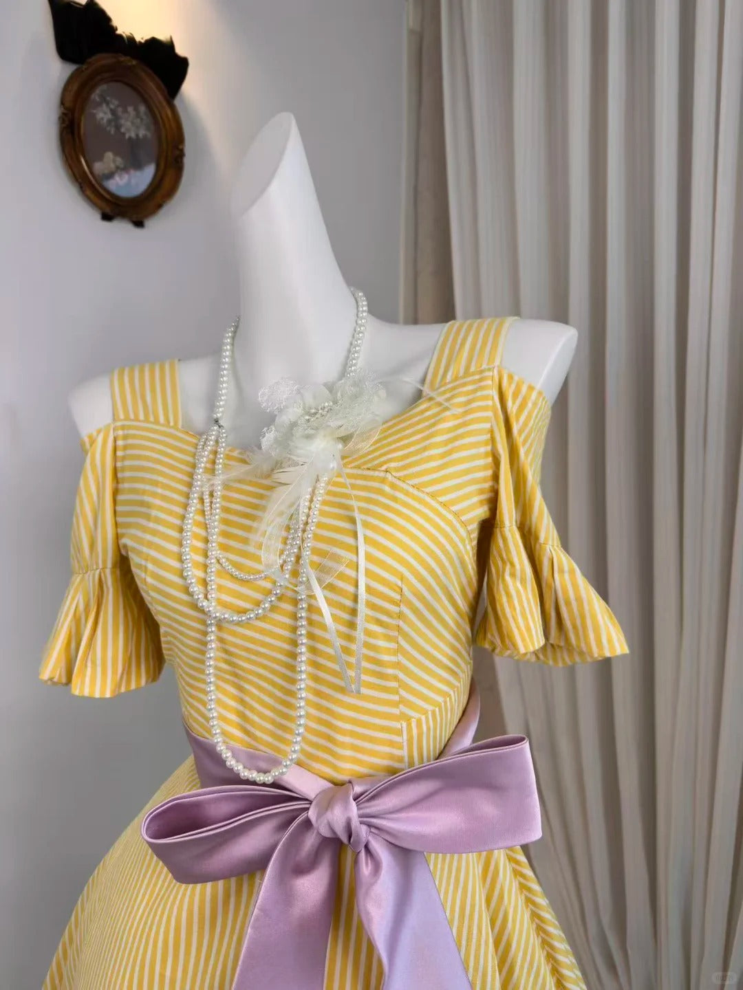 New Homecoming Dress Off the Shoulder Bowknot Pleated Tulle Back to School Outfits Party Dress D6908