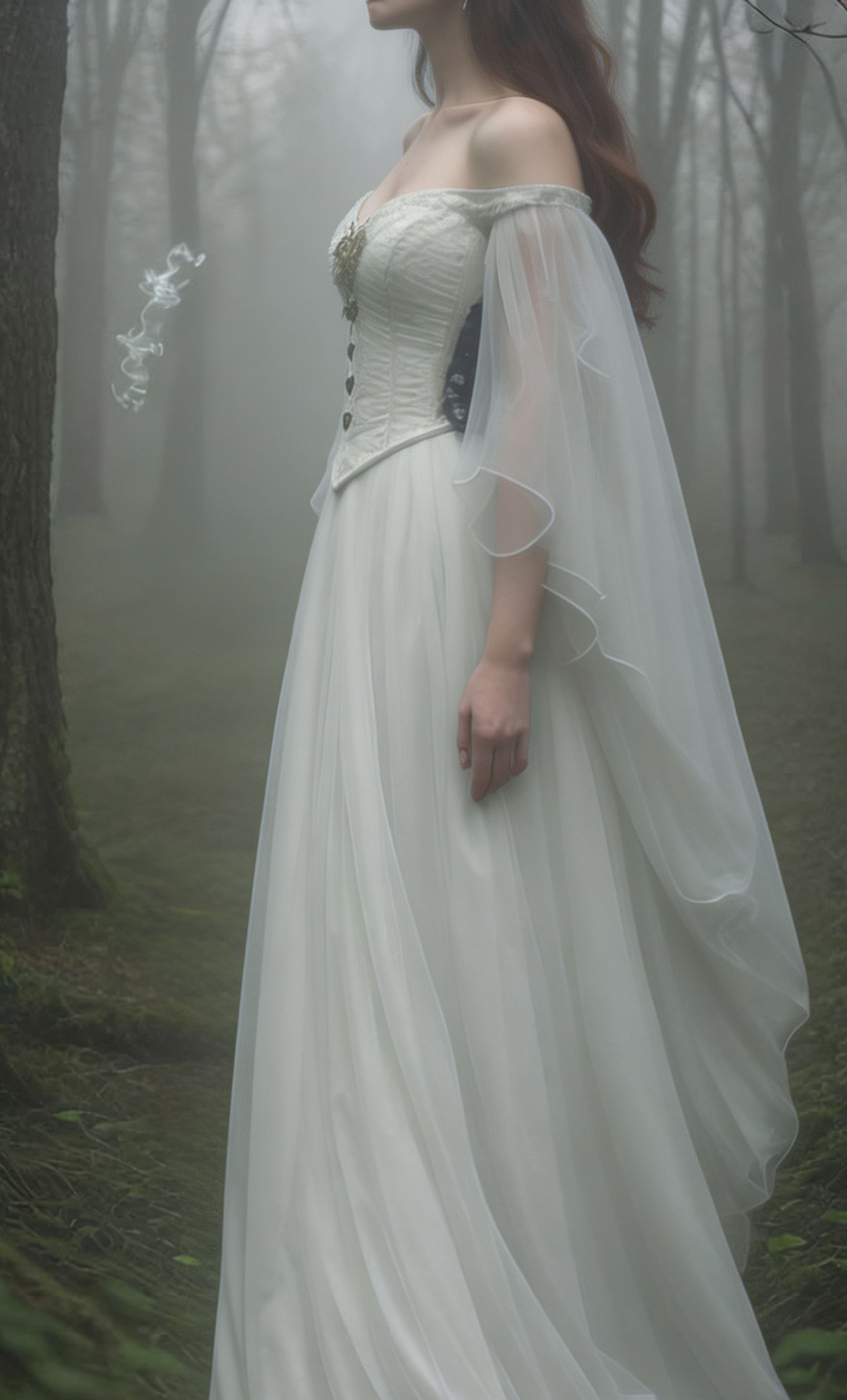 White Off Shoulder A-Line Chiffon Retro Long Prom Dress, D18