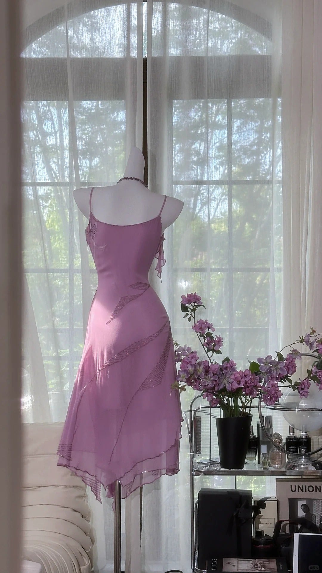 Charming Homecoming Dress Spaghetti Strap Beading Dress Back to School Outfits Party Dress  D6413