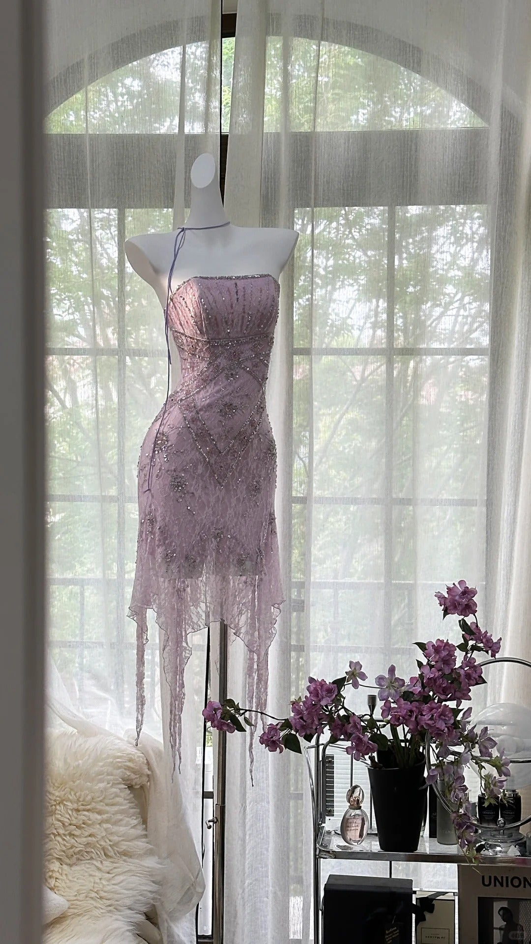 Stunning Homecoming Dress Strapless Beading Tulle Dress Back to School Outfits Party Dress  D6416