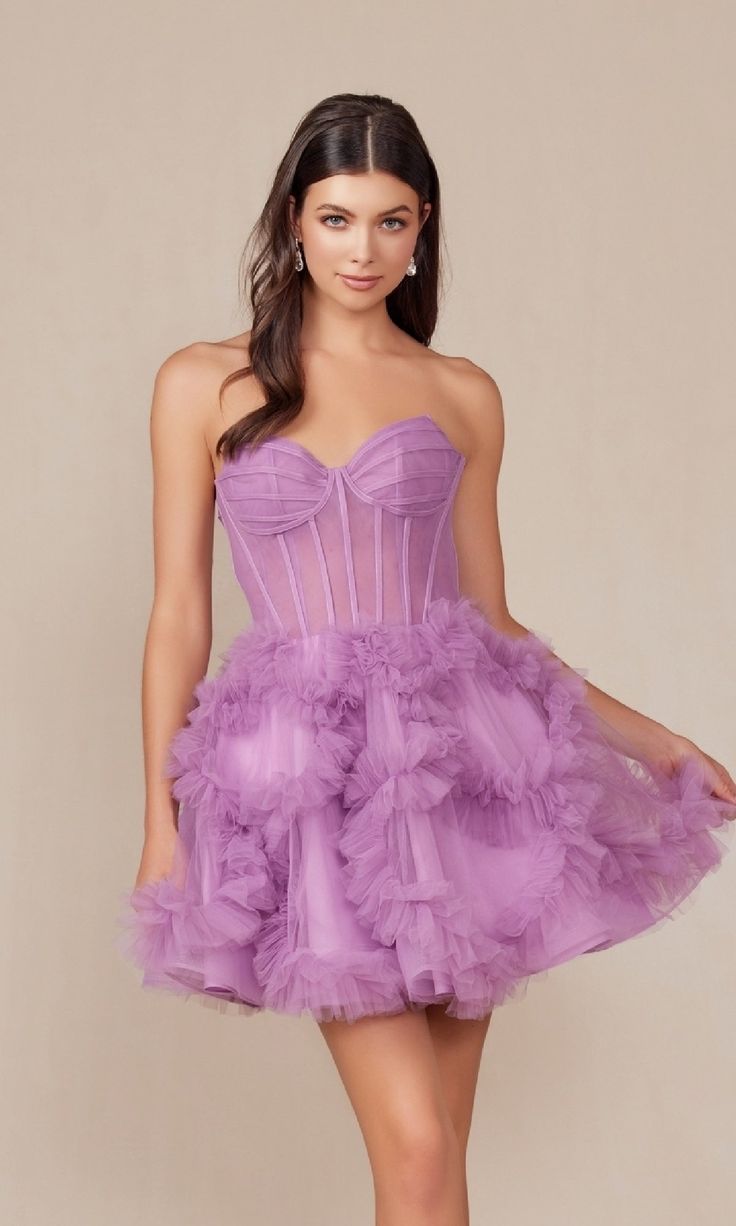 Fashionable Homecoming Dress Sweetheart A-Line Tulle Cascade Back to School Outfits Party Dress D7850