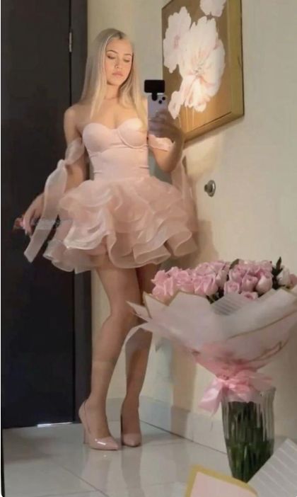 Charming Homecoming Dress Sweetheart Bowknot Tulle Cascade Pleated Back to School Outfits Party Dress D7310