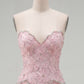 Unique Homecoming Dress Sweetheart Flower Beading Cascade Back to School Outfits Party Dress D7815