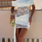 Beautiful Homecoming Dress Off the Shoulder Soutache Hugging Pleated Lace Back to School Outfits Party Dress D7132