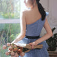 Shimmering Homecoming Dress One Shoulder Tulle Sequins Cascade Short Prom Dress Back to School Outfits Party Dress  D6101