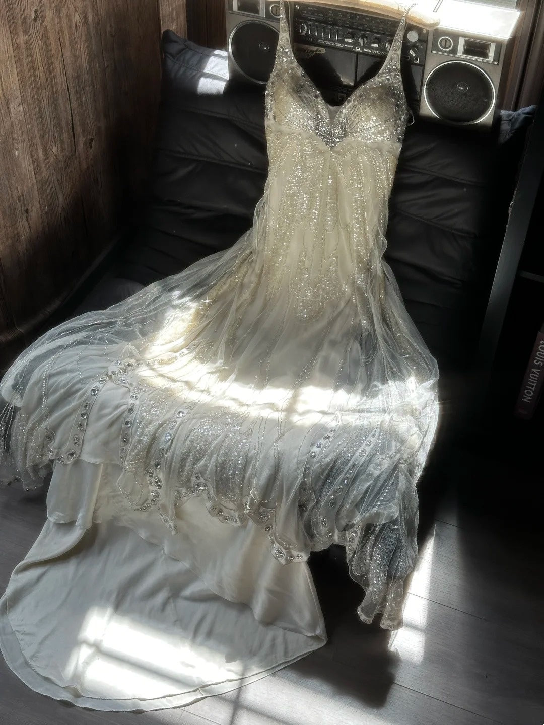 Shiny Prom Dress Spaghetti Straps Tulle Sequins Evening Dress Long Cocktail Outfits Gala Gown      D5001