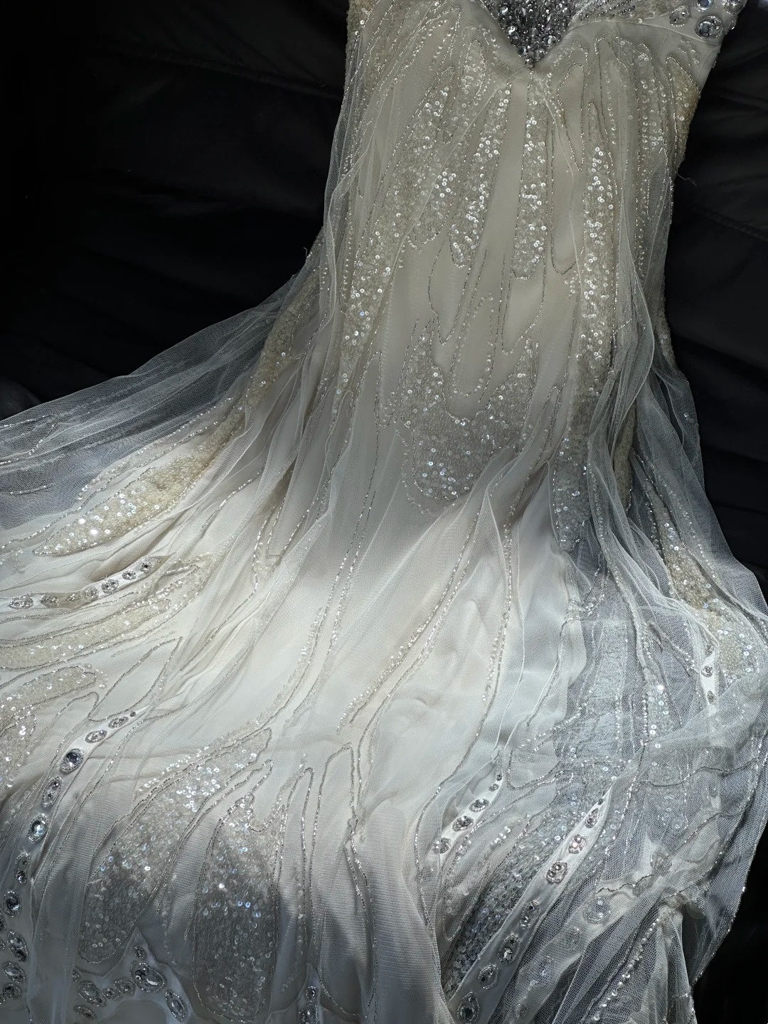 Shiny Prom Dress Spaghetti Straps Tulle Sequins Evening Dress Long Cocktail Outfits Gala Gown      D5001