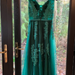 Stunning Prom Dress Dark Green V-neck Pleated Tulle Long Gala Gown Evening Dress Party Outfits      D5013