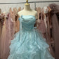 Robe de bal sublime bleu clair, col en V, tulle plissé, robe de soirée, robe de quinceañera, robe de bal D4654