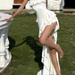 New Design Prom Dress White Strapless Pleated Gala Gown Evening Dress Party Outfits      D5051