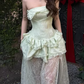 Beauty Prom Dress Light Green Strapless Slit Gala Gown Evening Dress Party Outfits      D5052