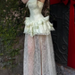 Beauty Prom Dress Light Green Strapless Slit Gala Gown Evening Dress Party Outfits      D5052