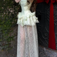 Beauty Prom Dress Light Green Strapless Slit Gala Gown Evening Dress Party Outfits      D5052