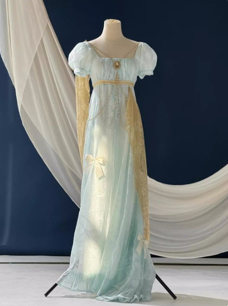 Elegant Imperial Prom Dress Square Neck Print Gala Gown Evening Dress Party Outfits      D5054