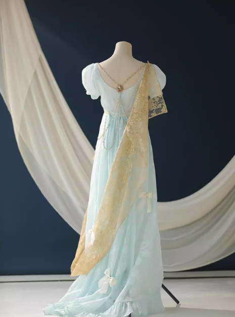 Elegant Imperial Prom Dress Square Neck Print Gala Gown Evening Dress Party Outfits      D5054