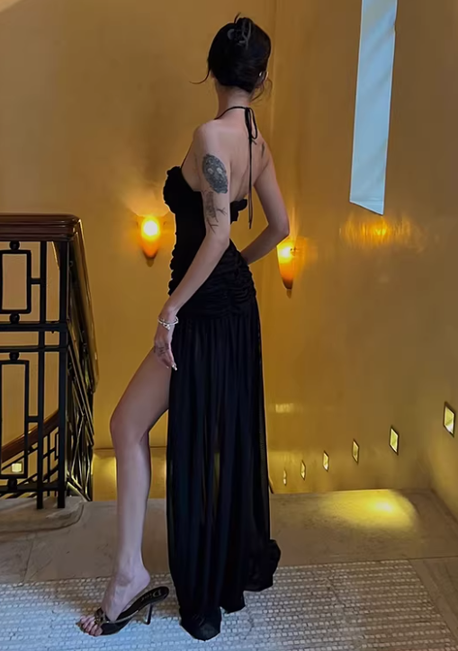 Robe de bal brillante à paillettes et col en cœur, robe de soirée sirène, robe de gala, robe de fête d'anniversaire, D3415