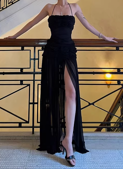 Black Tulle evening gown for prom