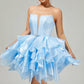 Unique Homecoming Dress Strapless Organza Cascade Bowknot Back to School Outfits Party Dress D7756