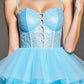 Unique Homecoming Dress Spaghetti Strap Applique Tulle Back to School Outfits Party Dress  D7737