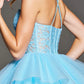 Unique Homecoming Dress Spaghetti Strap Applique Tulle Back to School Outfits Party Dress  D7737