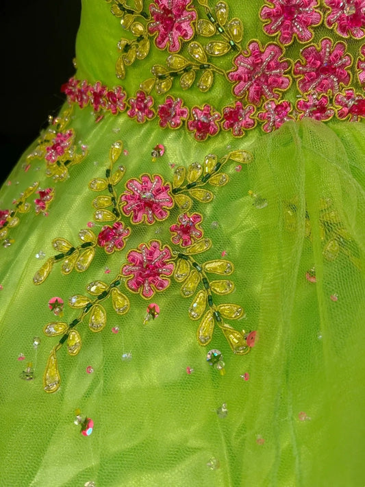 Stunning Ball Gown Green Strapless Pleated Tulle Quinceanera Dress Evening Dress 18th Prom Gown       D5063