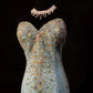 Robe de bal brillante à paillettes et col en cœur, robe de soirée sirène, robe de gala, robe de fête d'anniversaire, D3415