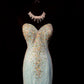 Robe de bal brillante à paillettes et col en cœur, robe de soirée sirène, robe de gala, robe de fête d'anniversaire, D3415