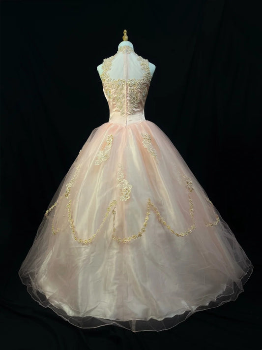 Elegant Ball Gown Crew Neck Tulle Applique Quinceanera Dress Evening Dress 18th Birthday Prom Gown       D5067