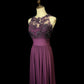 Elegant Prom Dress Crew Neck Pleated Backless Formal Gown Evening Dress Gala Dress     D5069