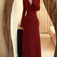 Elegant Prom Dress Red V-neck Formal Gown Evening Dress Graduation Dress     D5073
