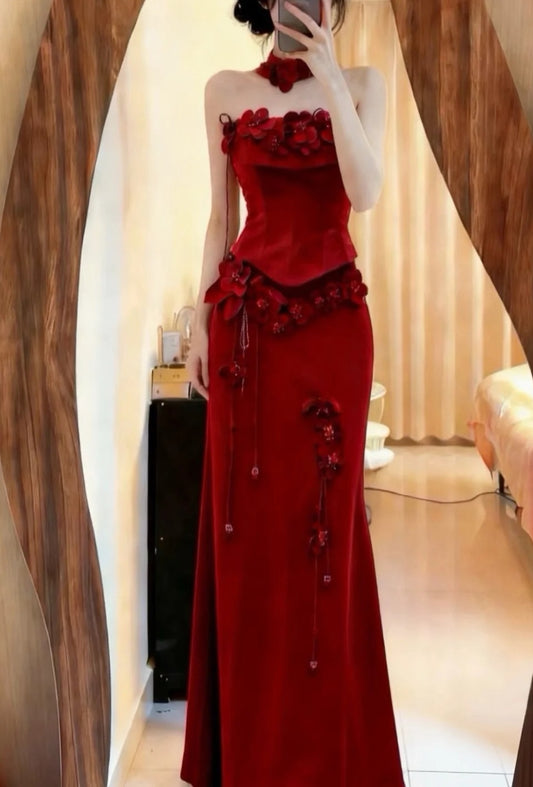 Robe de bal brillante à paillettes et col en cœur, robe de soirée sirène, robe de gala, robe de fête d'anniversaire, D3415