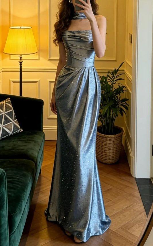 Glänzendes Ballkleid mit herzförmigem Pailletten-Meerjungfrauen-Abendkleid, Galakleid, Geburtstagspartykleid, D3415