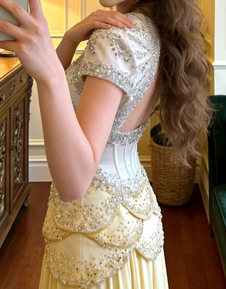 Robe de bal brillante à paillettes et col en cœur, robe de soirée sirène, robe de gala, robe de fête d'anniversaire, D3415
