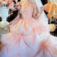 Cute Ball Gown Pink Sweetheart Floral Quinceanera Dress Evening Dress 18th Birthday Prom Gown       D5133