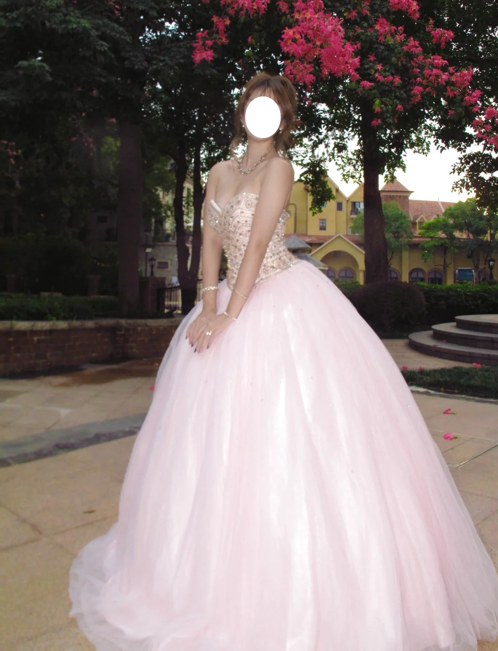 Sparkling Ball Gown Light Pink Sweetheart Tulle Evening Dress Quinceanera Dress 18th Birthday Prom Gown       D5135