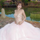 Sparkling Ball Gown Light Pink Sweetheart Tulle Evening Dress Quinceanera Dress 18th Birthday Prom Gown       D5135