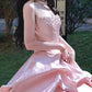Pretty Ball Gown Light Pink Strapless Beading Pleated Evening Dress Quinceanera Dress 18th Birthday Prom Gown       D5136