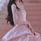 Pretty Ball Gown Light Pink Strapless Beading Pleated Evening Dress Quinceanera Dress 18th Birthday Prom Gown       D5136
