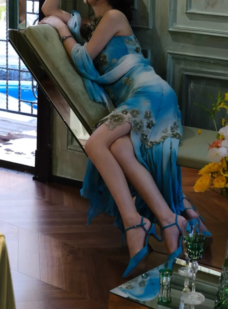 Glänzendes Ballkleid mit herzförmigem Pailletten-Meerjungfrauen-Abendkleid, Galakleid, Geburtstagspartykleid, D3415
