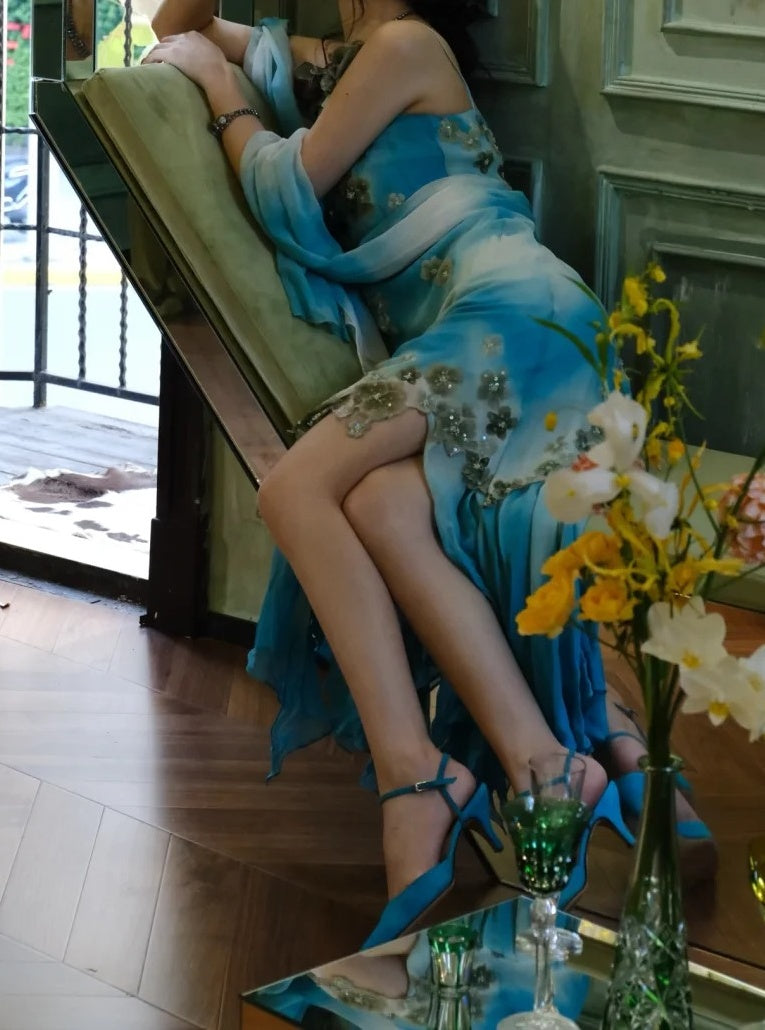 Glänzendes Ballkleid mit herzförmigem Pailletten-Meerjungfrauen-Abendkleid, Galakleid, Geburtstagspartykleid, D3415