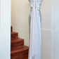 Elegant Prom Dress Satin Sliver V-neck Backless Gala Gown Evening Dress Birthday Party Outfits     D5152