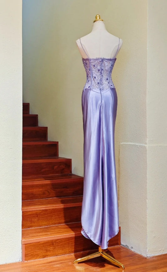 Beauty Prom Dress Satin Spaghetti Straps Pleated Gala Gown Evening Dress Birthday Party Outfits     D5153