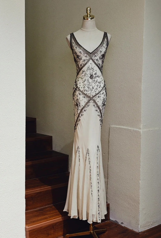 Stunning Prom Dress V-neck Backless Mermaid Gala Gown Evening Dress Birthday Party Outfits     D5156