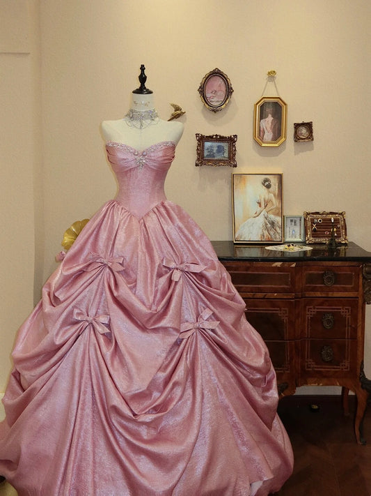 Stunning Ball Gown Pink Sweetheart Pleated Evening Dress Quinceanera Dress 18th Birthday Prom Gown       D5157
