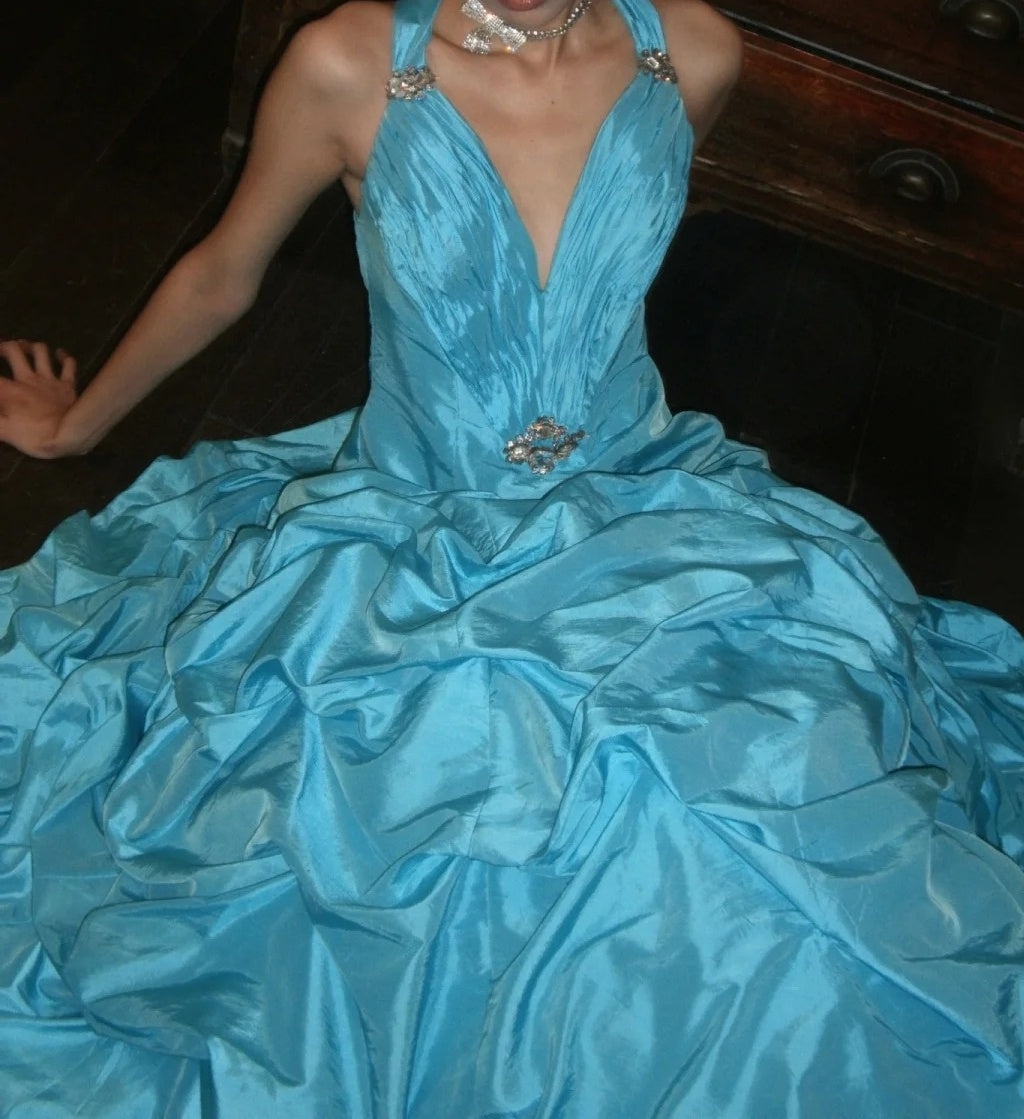 Glänzendes Ballkleid mit herzförmigem Pailletten-Meerjungfrauen-Abendkleid, Galakleid, Geburtstagspartykleid, D3415