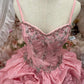 Charming Ball Gown Pink Spaghetti Straps Pleated Evening Dress Quinceanera Dress 18th Birthday Prom Gown       D5163