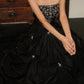 Chic Prom Dress Black Strapless Pleated Gala Gown Evening Dress Graduation Dress     D5164
