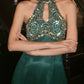Gorgeous Prom Dress Dark Green A Line Halter Gala Gown Fomal Evening Dress Graduation Dress     D5176